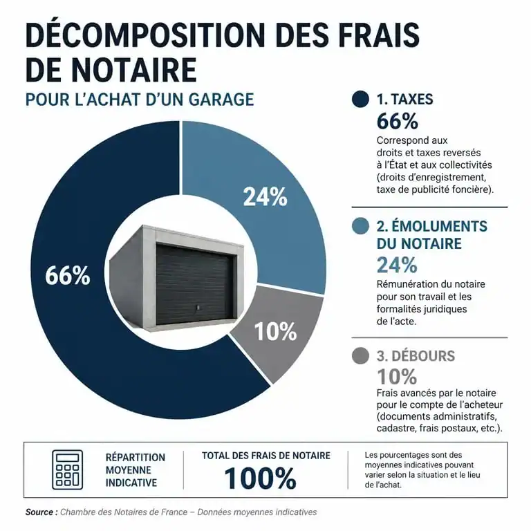 Répartition des frais de notaire pour l'achat d'un garage ou parking