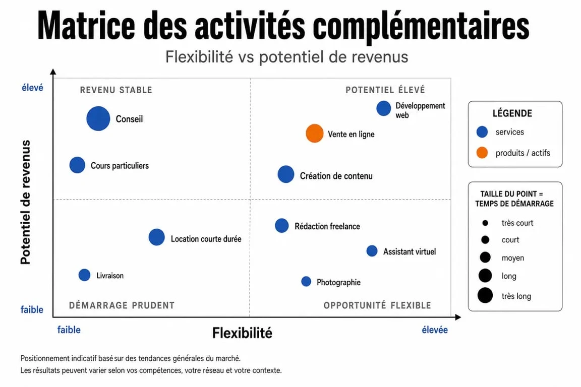 Tableau comparatif des petits boulots pour arrondir ses fins de mois : flexibilité et revenus